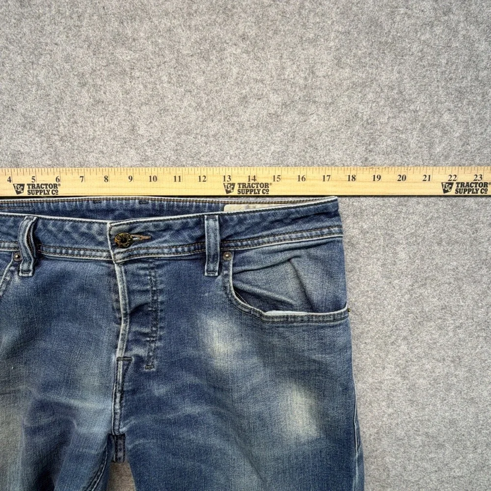 Diesel Mens Jeans 32x32 (Fits 34x31) Blue Zatiny Regular Bootcut Stone Wash